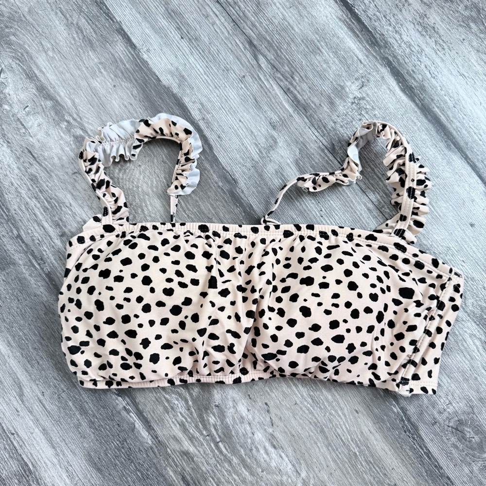Leopard Black and Cream Swimsuit Top